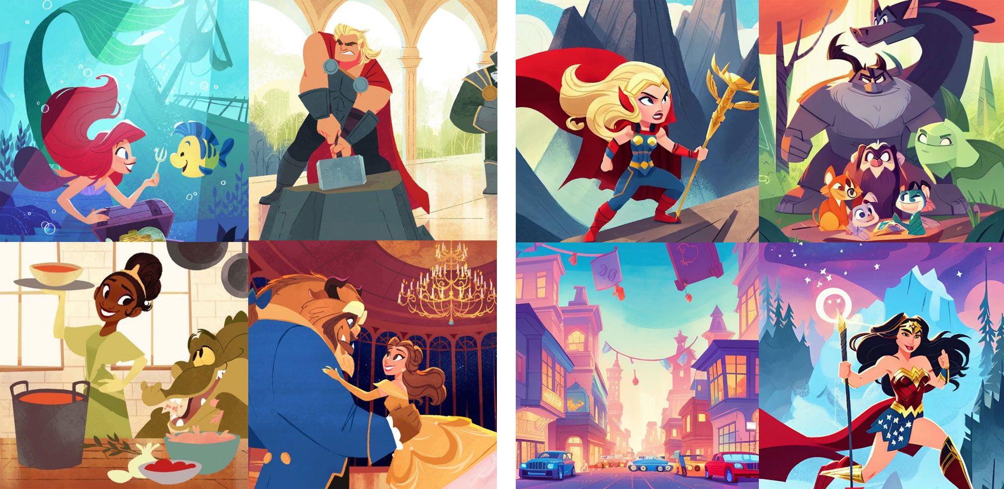 Hollie Mengert(左)的艺术作品与Stable Diffusion DreamBooth 生成的图像(右)