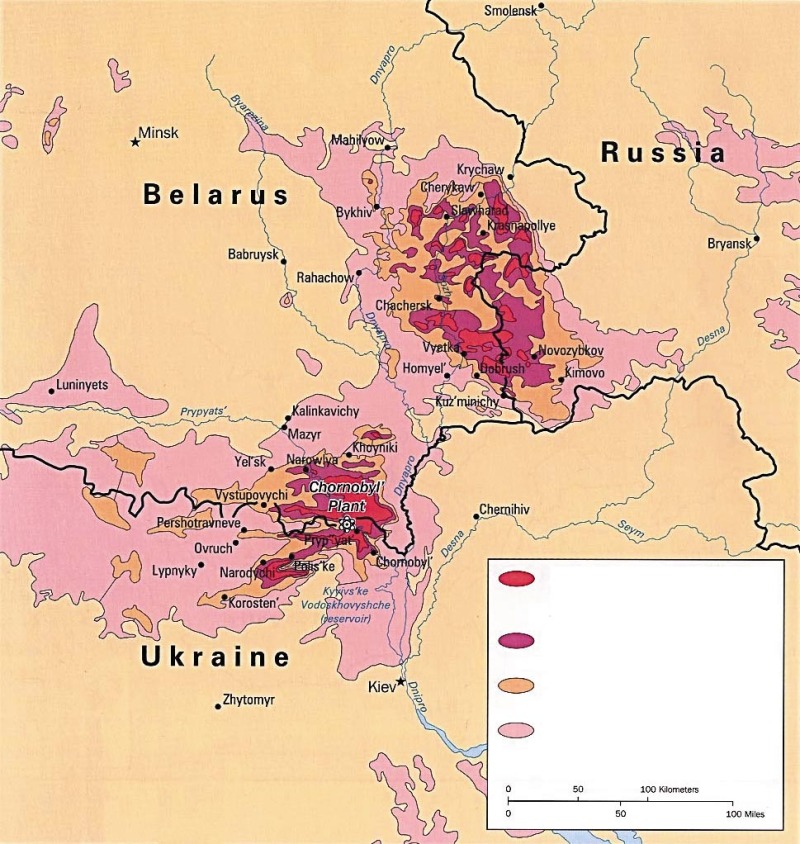 切尔诺贝利核事故,核污染分布图