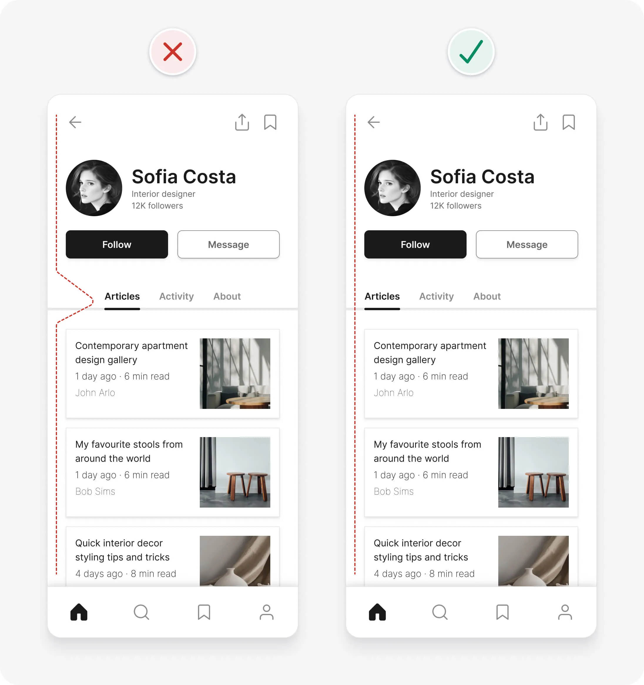 尽量避免使用多种对齐方式