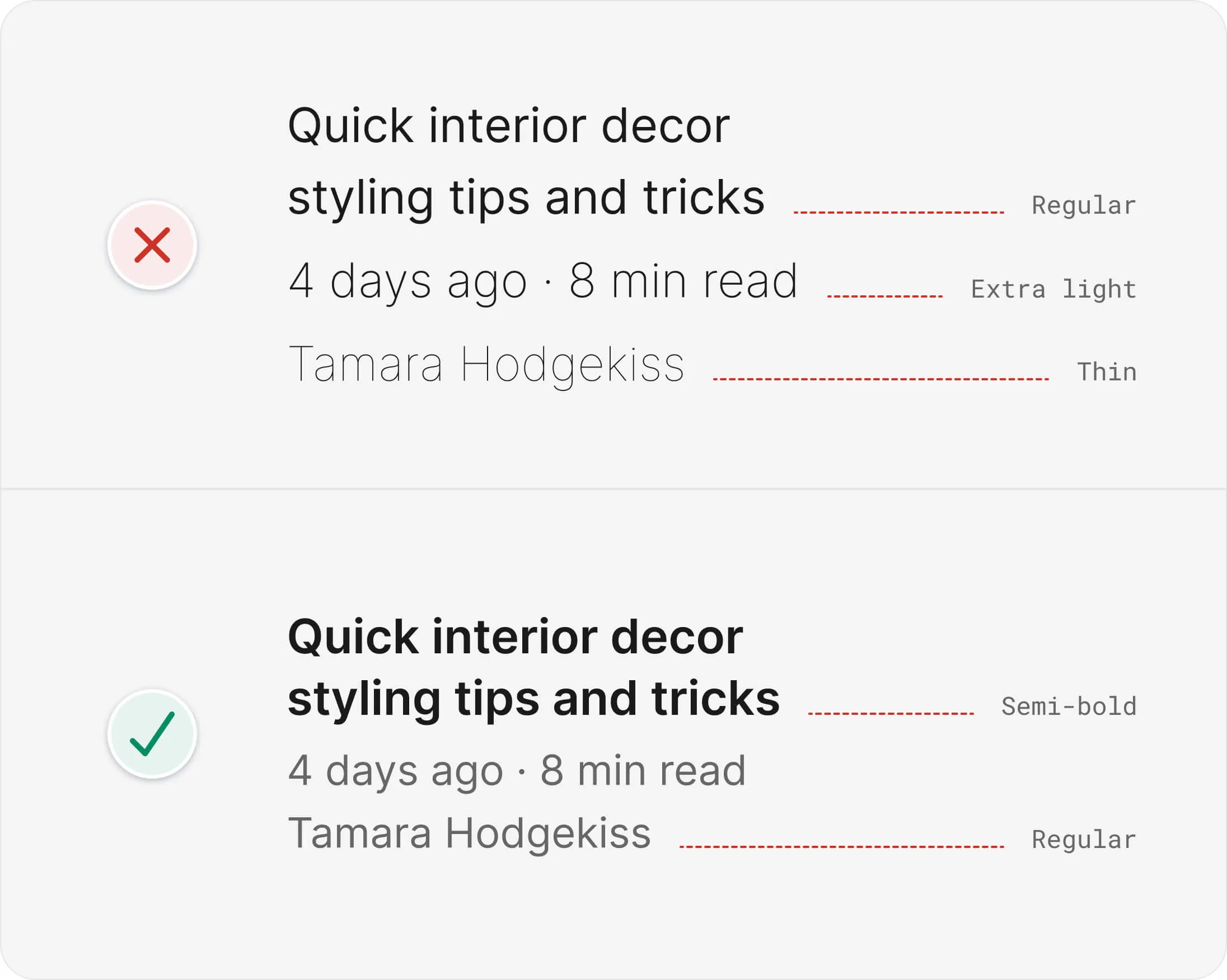 只使用常规 (Regular) 和加粗 (Bold) 两种字重